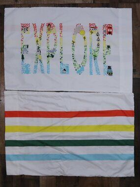Pair of Pillow Cases "Explore" Stripe Novelty Where The Polka Dots Roam